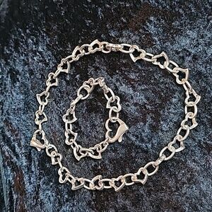 Sterling Silver 925 Vintage Heart Necklace w/  Bracelet or Necklace Extension